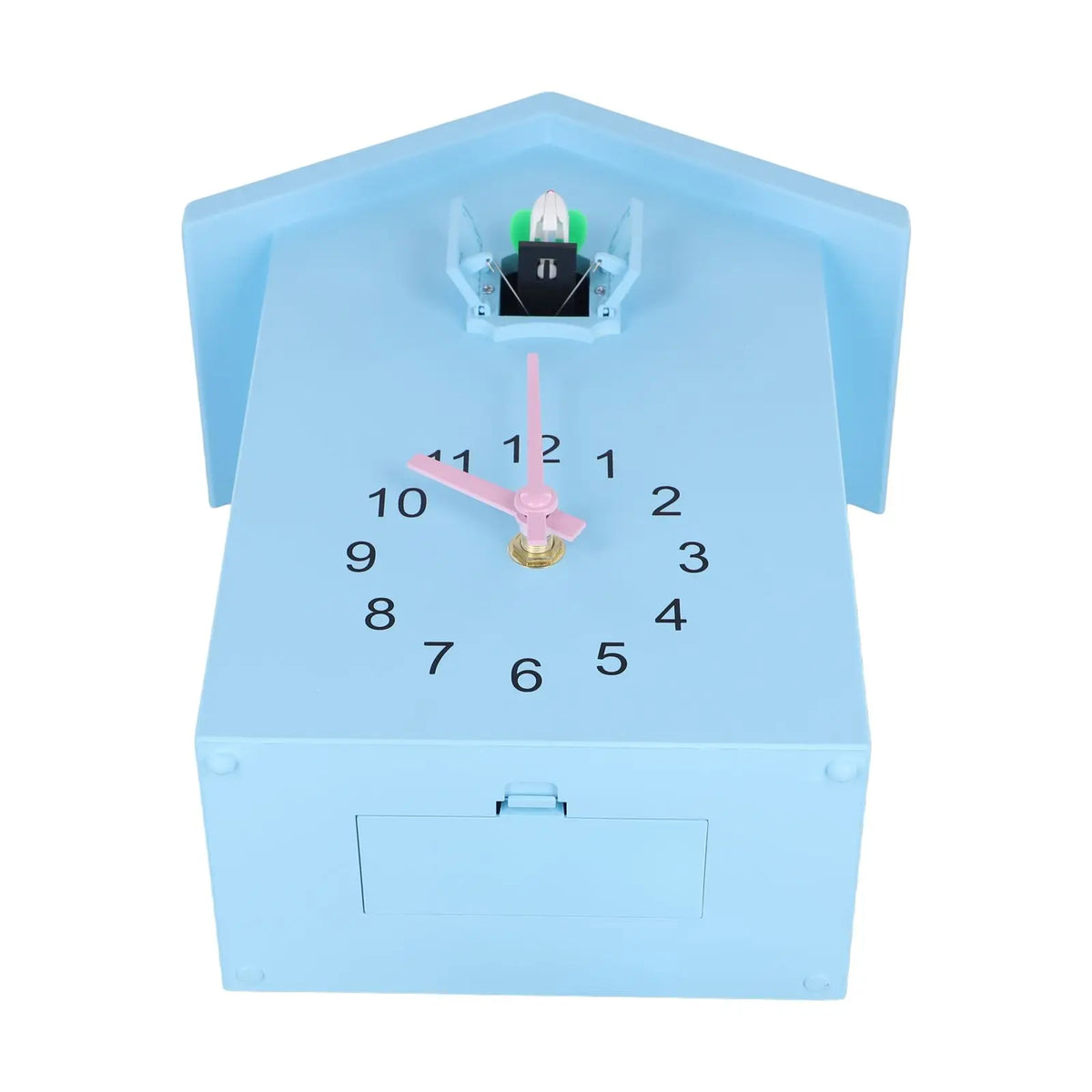 horloge pendule moderne minimaliste couleur bleu clair vert olive blanc orange cadran rond chiffres