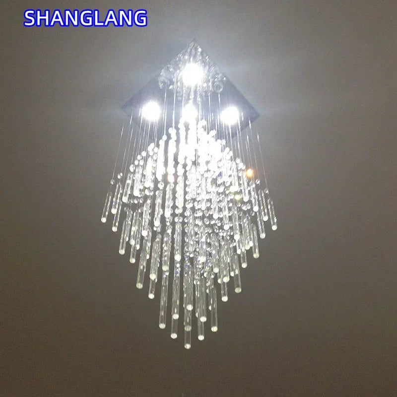 lustre moderne élégant cristaux transparents métal doré 20 lumières chrome
