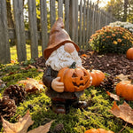 statues gnomes marron blanc texture résine lisse classique halloween jack lantern jardinextérieur enfants decoextérieur