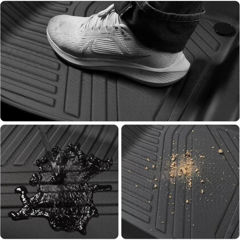 tapis sol voiture noir rayures horizontales antislip waterproof intérieur moderne