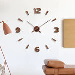 horloge murale moderne minimaliste quartz marron noir doré aiguille simple face unique