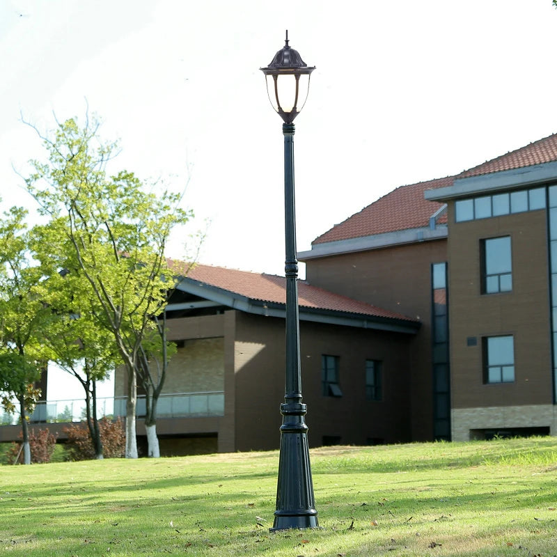 lampe rue or noir classique éclairage public extérieur led ip65 aluminium certifiée