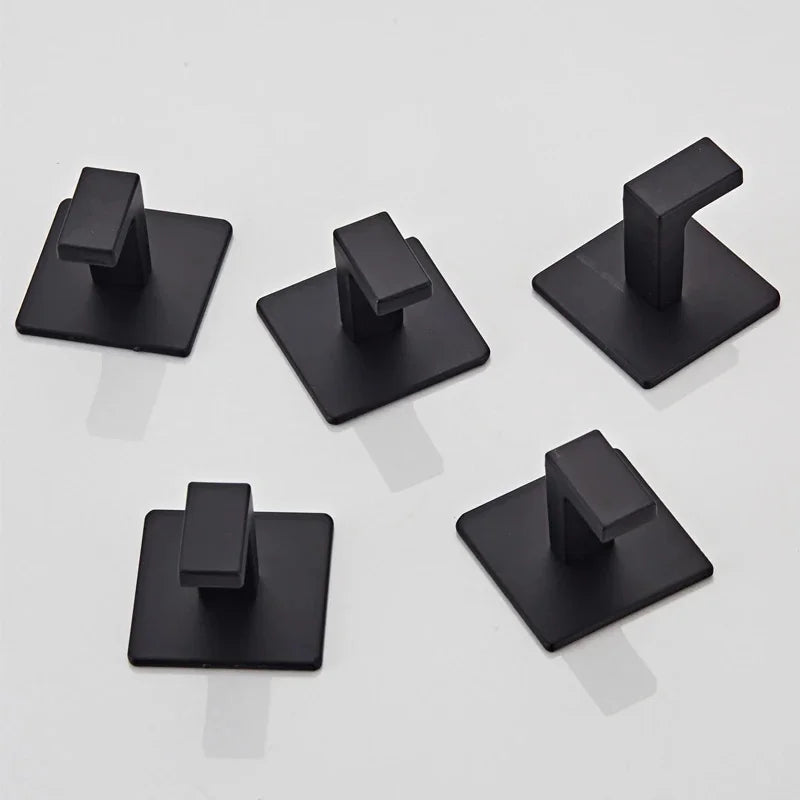 porte serviettes adhésifs modernes noir mat crochets alliage aluminium minimaliste salle bain cuisine