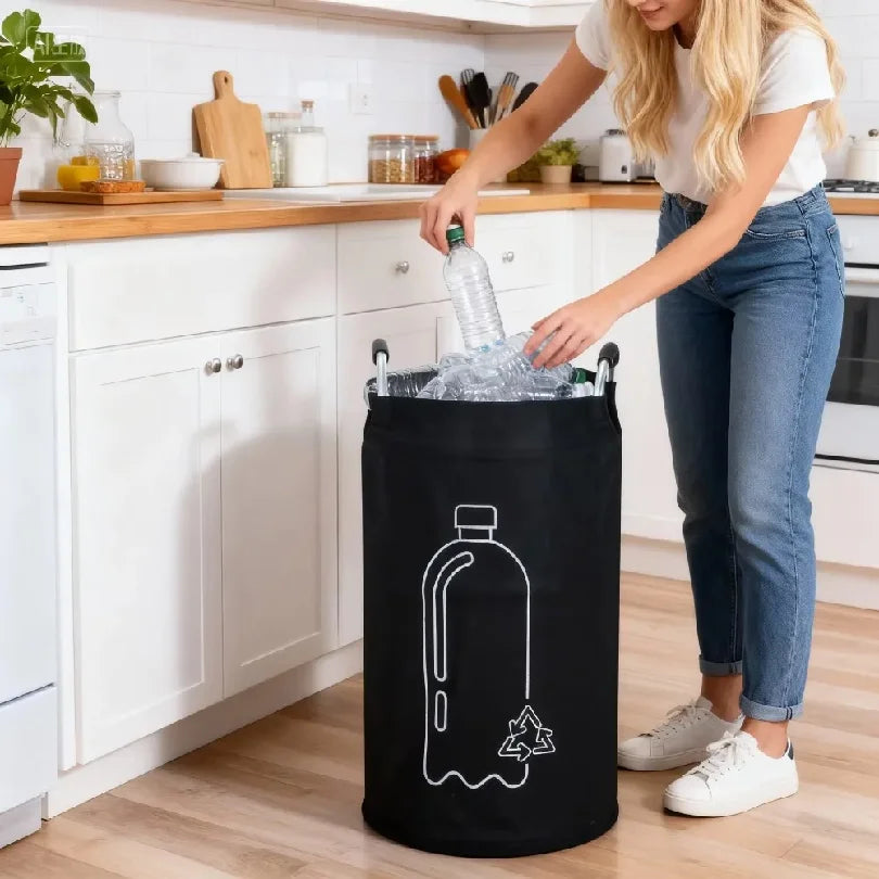sac pliable rangement noir bouteille recyclage poignées moderne minimalisteiaux elegantespace