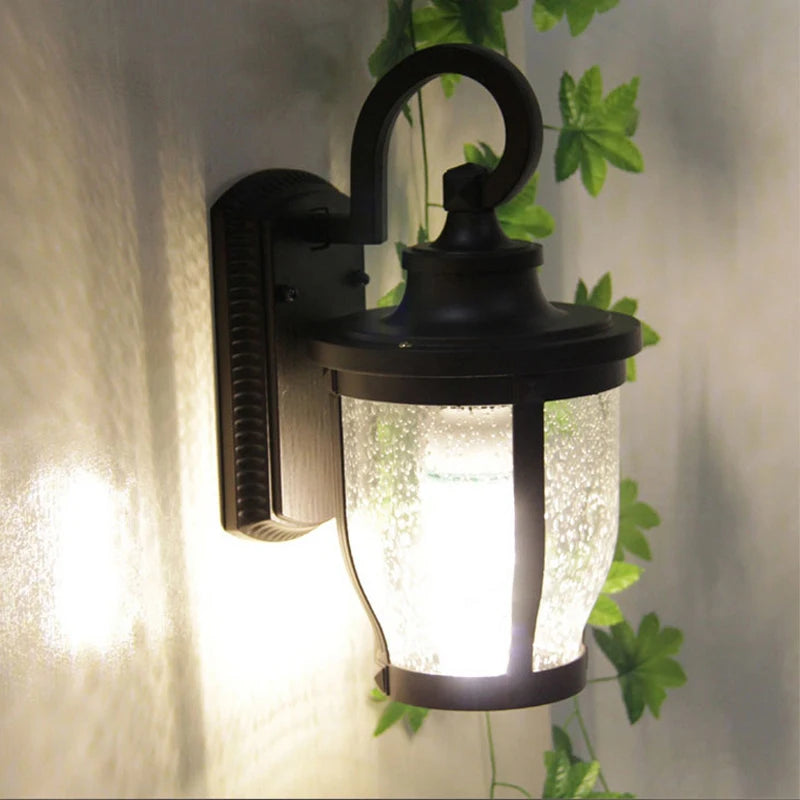 lampe murale noire transparente classique fixations industrielle led 220v e27 3ans garantie