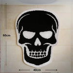 tapis bain halloween rétro citrouille fantômes crâne noir blanc antidérapant salon chambre salle bain