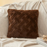 taies d'oreiller modernes douces tissage losanges rose clair gris beige opaques