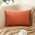 housses coussin carrées unies modernes beige gris orange lit décoration voiture