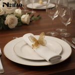 porte serviettes papillon ajouré velours ornement élégant décoration table serviettes assiettes couverts fourchette couteau