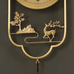 horloge murale or animale paysagiste classique chiffres arabes pendule salon étude chambre