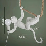 lampe suspendue moderne or orange blanc noir singe lézard brillant résine e27