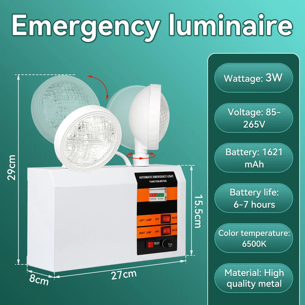 lampe d'urgence led blanc moderne certification rohs fixation murale interrupteur test