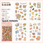 sticker mignon multicolore animaux fruits fleurs pique nique détails illustré clips boisscrição automática aqui
