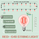 guirlande lumineuse led rouge sphères translucides moderne 10m 15m 20m