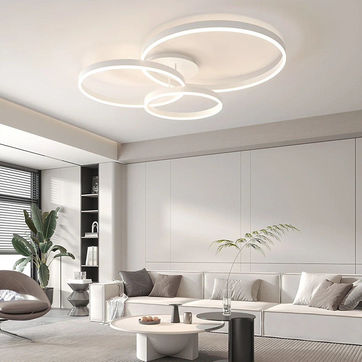 plafonnier led moderne blanc circulaire télécommande minimaliste contemporain interrupteur muralflux lumineux variable