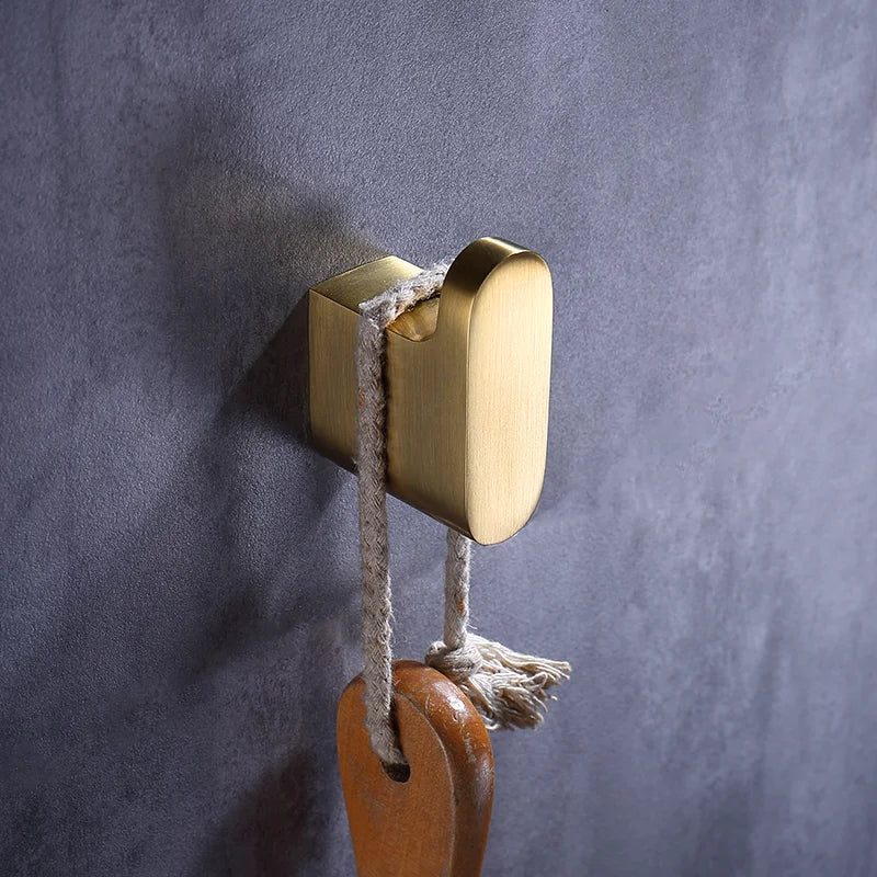 accessoires salle bain doré moderne porte serviettes fixations murales ensemble quincaillerie