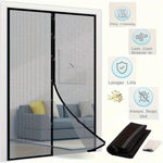 rideau porte anti moustiques aimants noir maille fine moderne clips cordon opacité 210cm