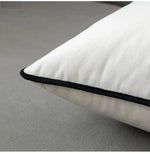 housse coussin velours noir blanc moderne élégant 30x50cm 45x45cm 50x50cm