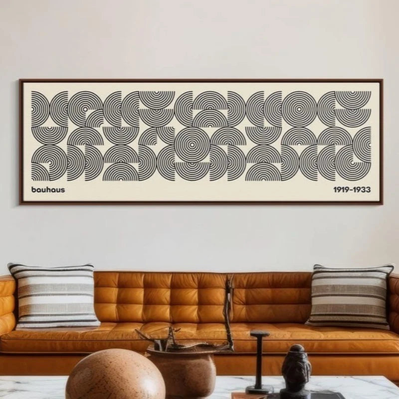affiche moderne graphique spirales concentriques toile rectangle horizontal décoration intérieure abstraite encre imperméable opaque