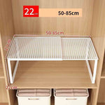 étagère rangement extensible métal blanc moderne grille fixée clips armoire