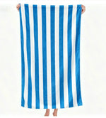 serviette plage microfibre absorbante rapide noir blanc rayures moderne grande taille