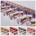 ruban décoratif violet rose doré gris vert élégant délicat motifs géométriques translucent