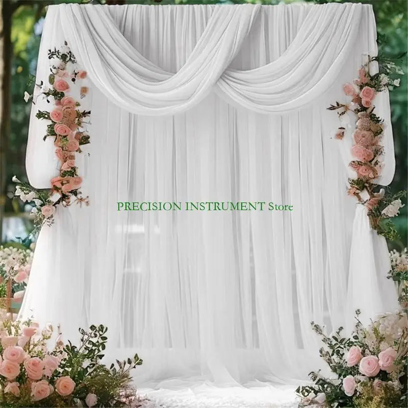 rideaux transparents plissés romantiques élégants blanc rose poudré gaufrés bord inférieur 300 600 800