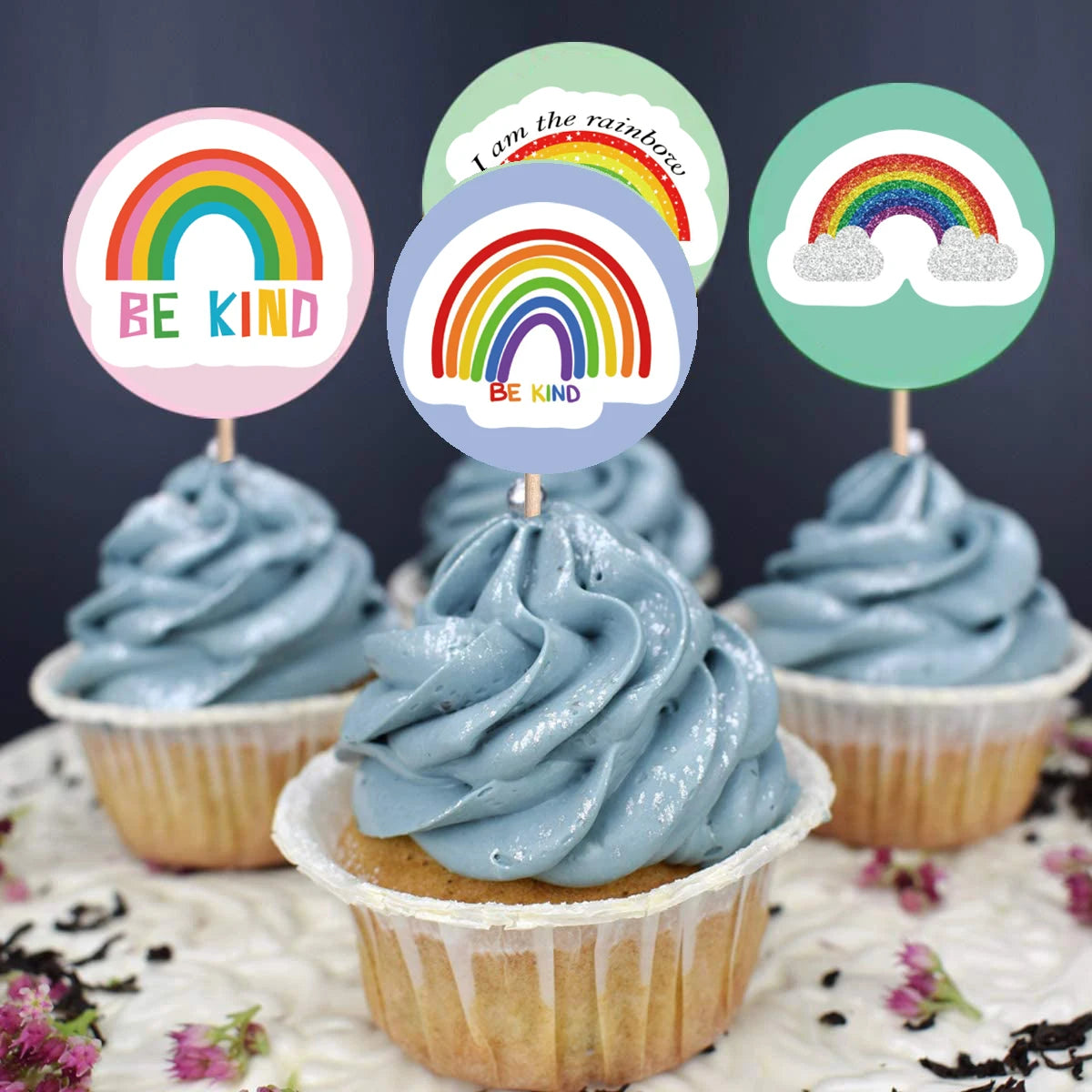 sticker arc ciel nuages étoiles be kind scrapbooking autocollant festif coloré enfants transparent adhésif