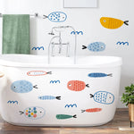 sticker mural poisson coloré décoration enfant chambre dessin animé adhésif facile poser durable