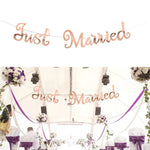 guirlande mariage just married bannières lettres cœur blanc rouge décoration anniversaire événement