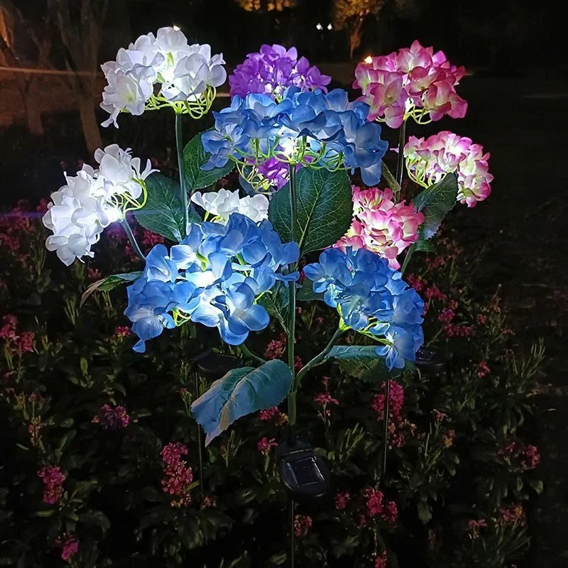 fleurs artificielles rose violet bleu blanc modernes extérieur piquet fixations