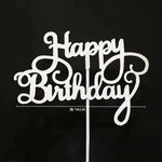 décoration gâteau happy birthday lettres stylisées couleurs unies moderne élegants pique enfant fête anniversaire