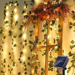 guirlande lumineuse feuilles vertes fleurs led noël mariage décoration maison festiveextérieurintérieur