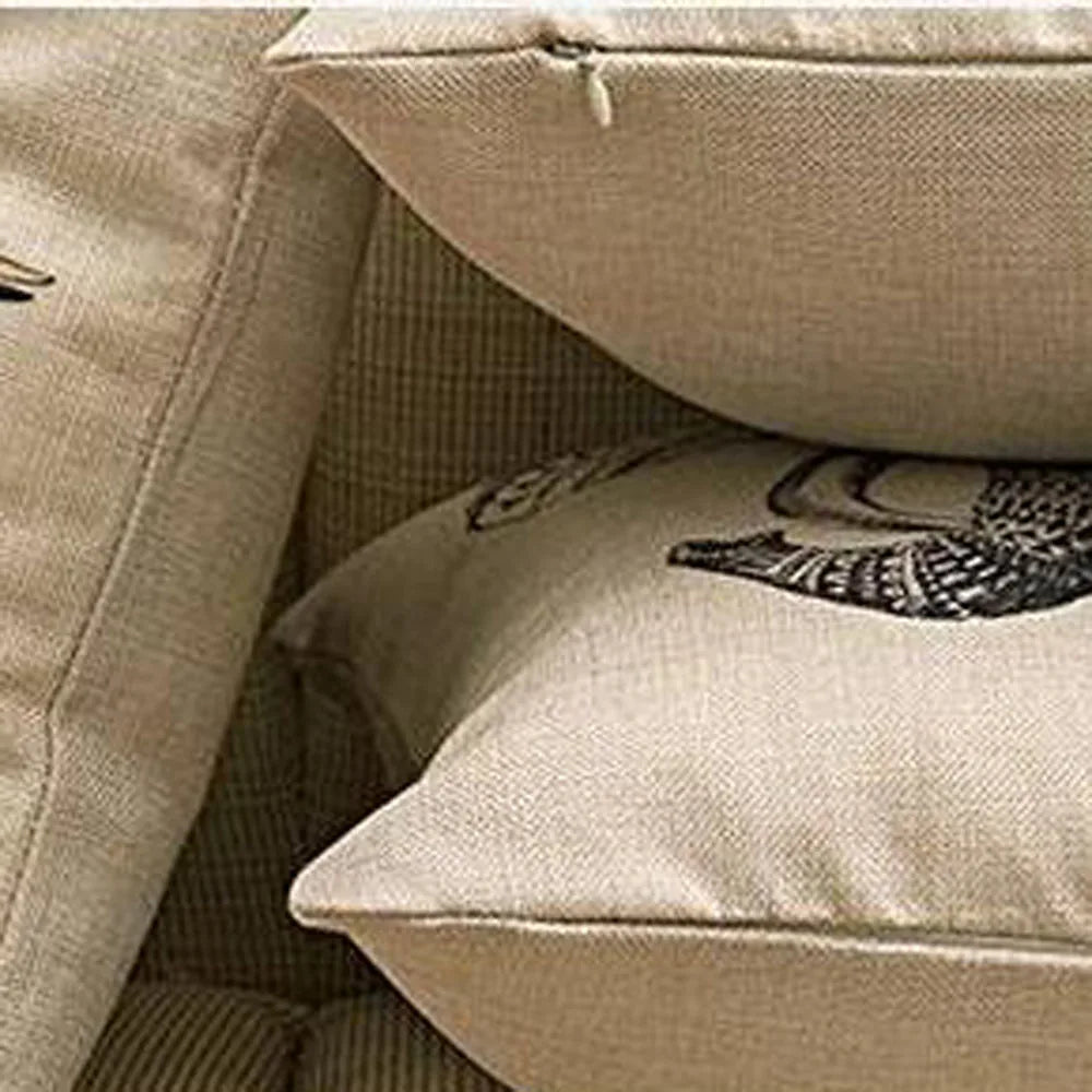 coussin décoratif beige imprimé oiseaux mignons moderne textile maison chambre salon confortable