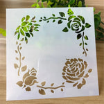 Stencil blanc motifs floraux palmiers oiseaux raisins feuilles bricolage scrapbooking decoration