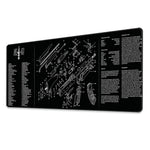 tapis souris noir grand schéma technique arme feu ar15 pièces détachées