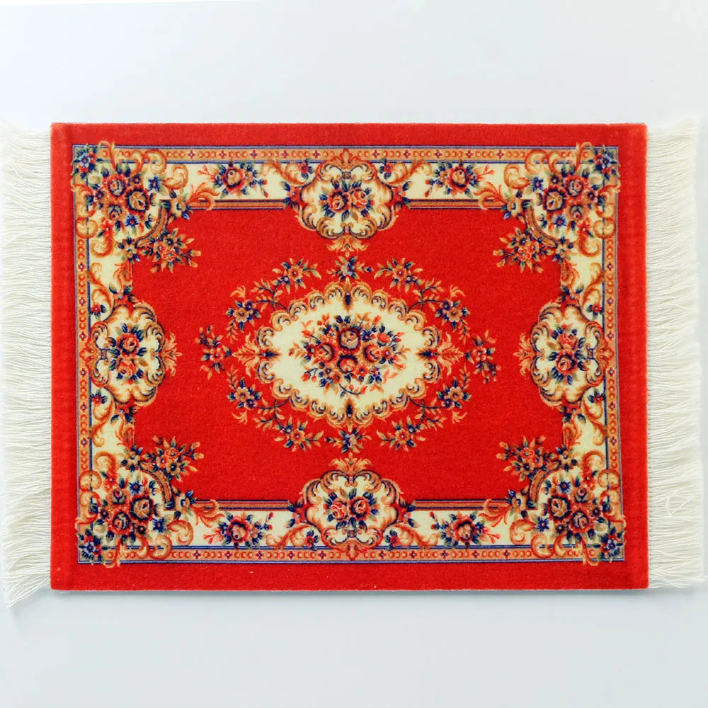 tapis sol persan motif floral classique franges décoration intérieur maison