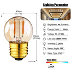 ampoules led vintage edison filament doré transparentes ambre opalescent e27 e14