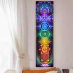 tableau mural multicolore mandala symboles religieux spirituel opaque sans fixation 150cm 40cm