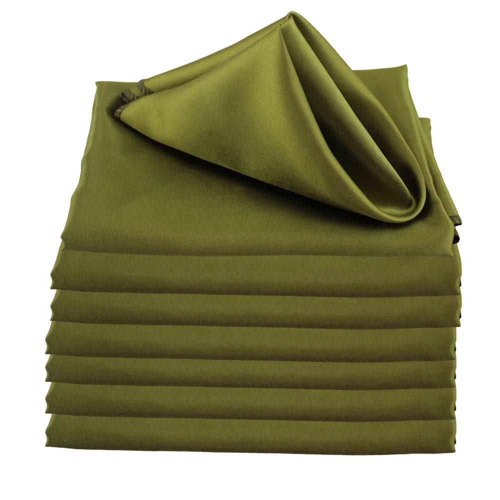 serviettes table satin carrées mariage décoration fête couleur unie classique