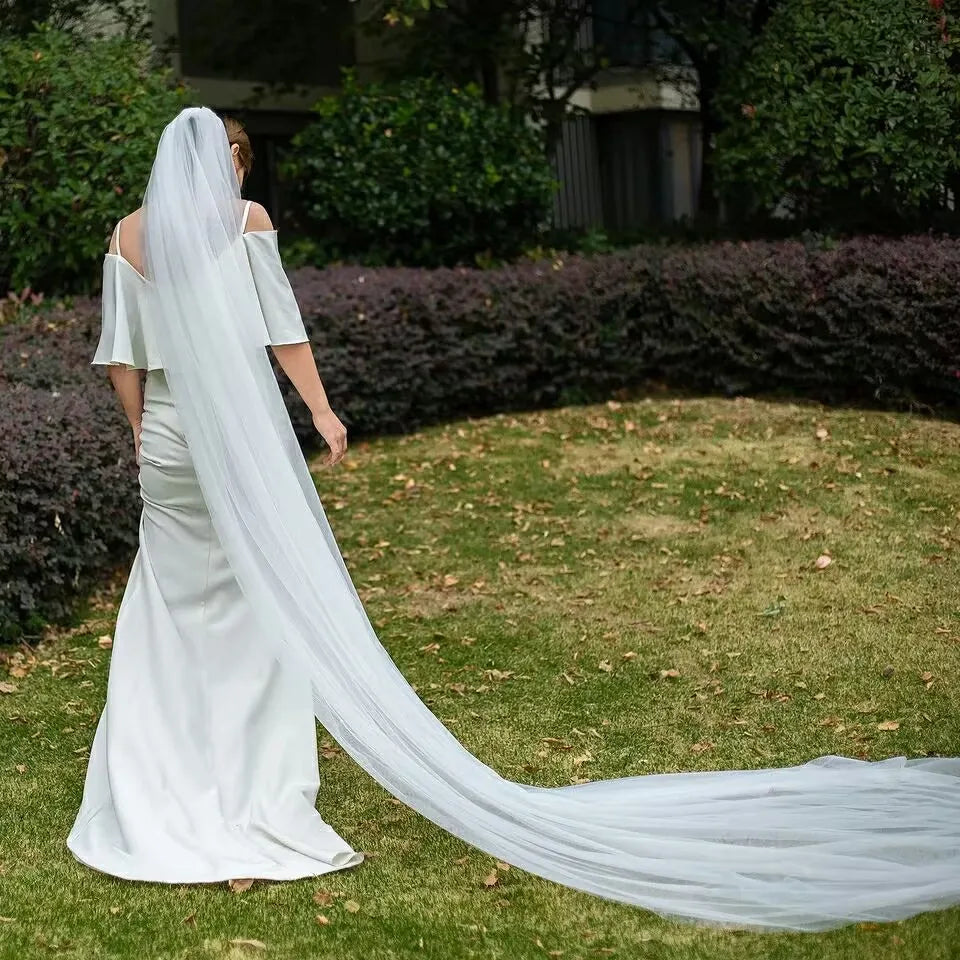 voile mariée transparent polyester classique élégant clips cheveux blanc crème simple erotique erotique erotique