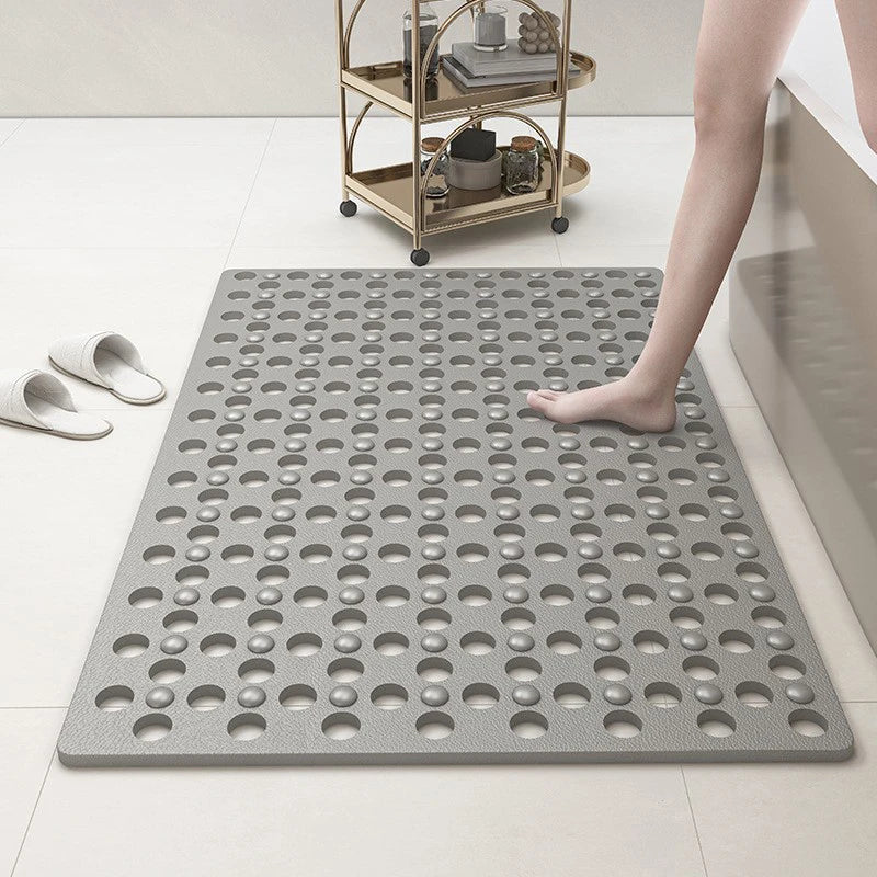 tapis bain antidérapant microfibre perforations modernes couleurs variées rose gris bleu vert violet minimaliste