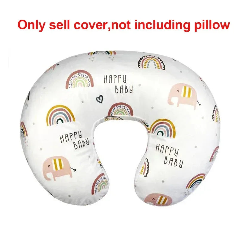 housse coussin allaitement bébé dessin animé elephants arc ciel polyester doux confortable fourrure points