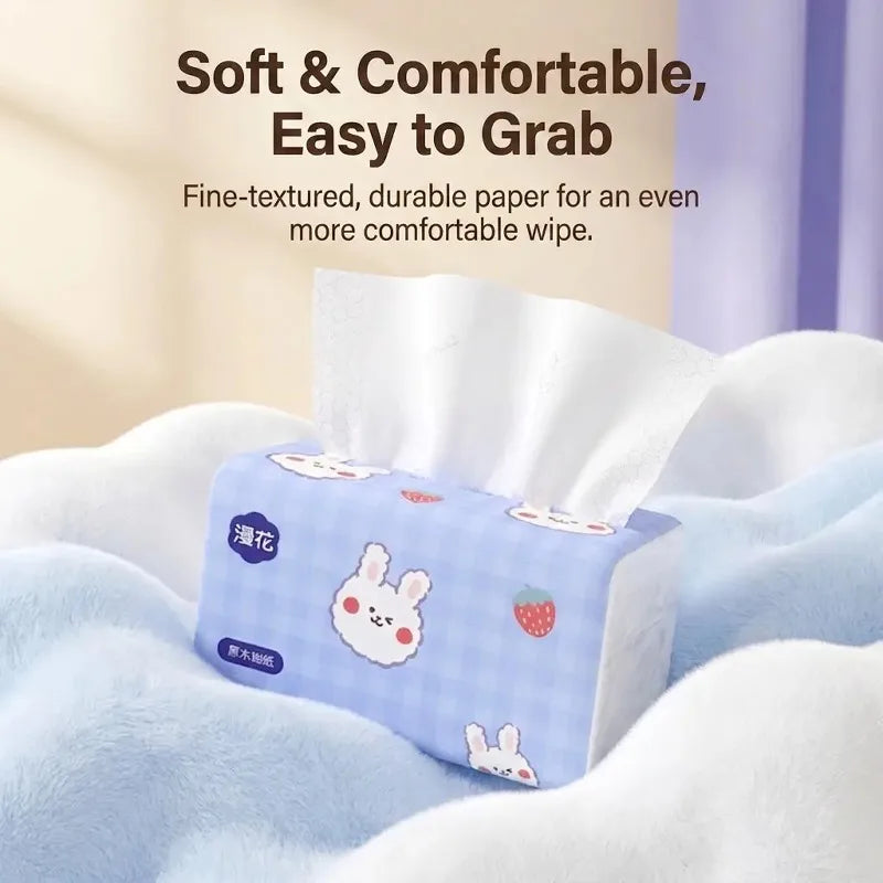 serviettes toilette bleu clair lapins mignons plis 170x120mm 320unités pack cartoon