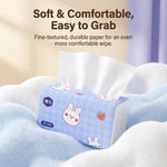 serviettes toilette bleu clair lapins mignons plis 170x120mm 320unités pack cartoon