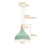 suspension lumineuse moderne vert conique câble suspendu salon chambrehôtel