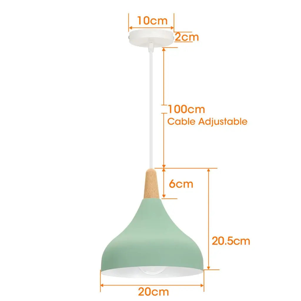 suspension lumineuse moderne vert conique câble suspendu salon chambrehôtel