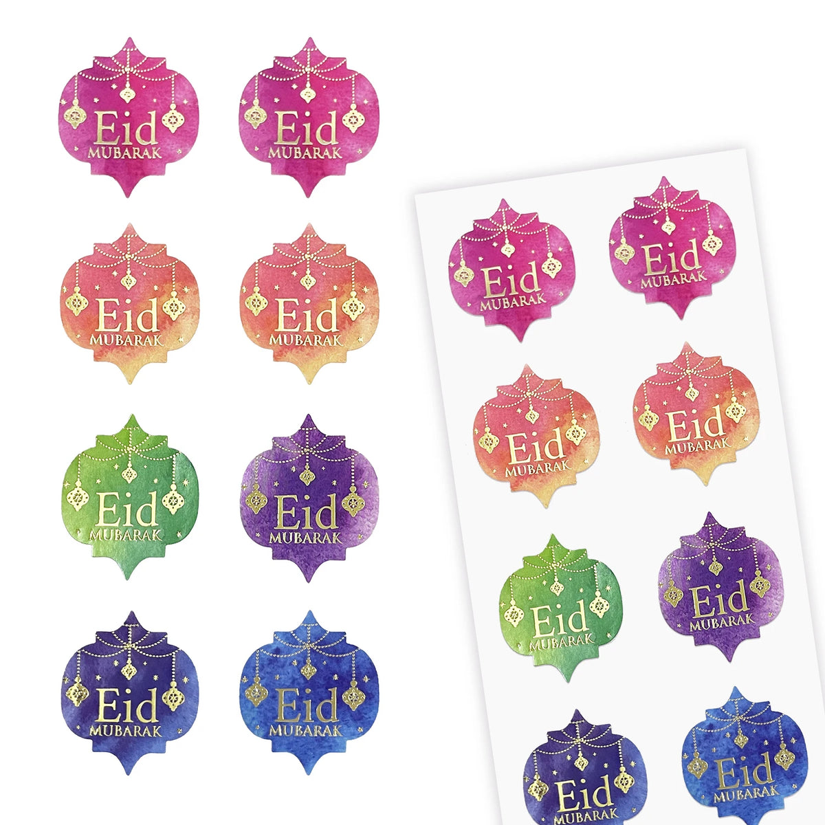 autocollants multicolores motifs religieux brillants opaques traditionnels festifs 80pièces 40pièces 8pièces adhésifs