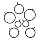 anneaux rideau noirs ronds lisses minimaliste 25mm 28mm 38mm 45mm 55mm