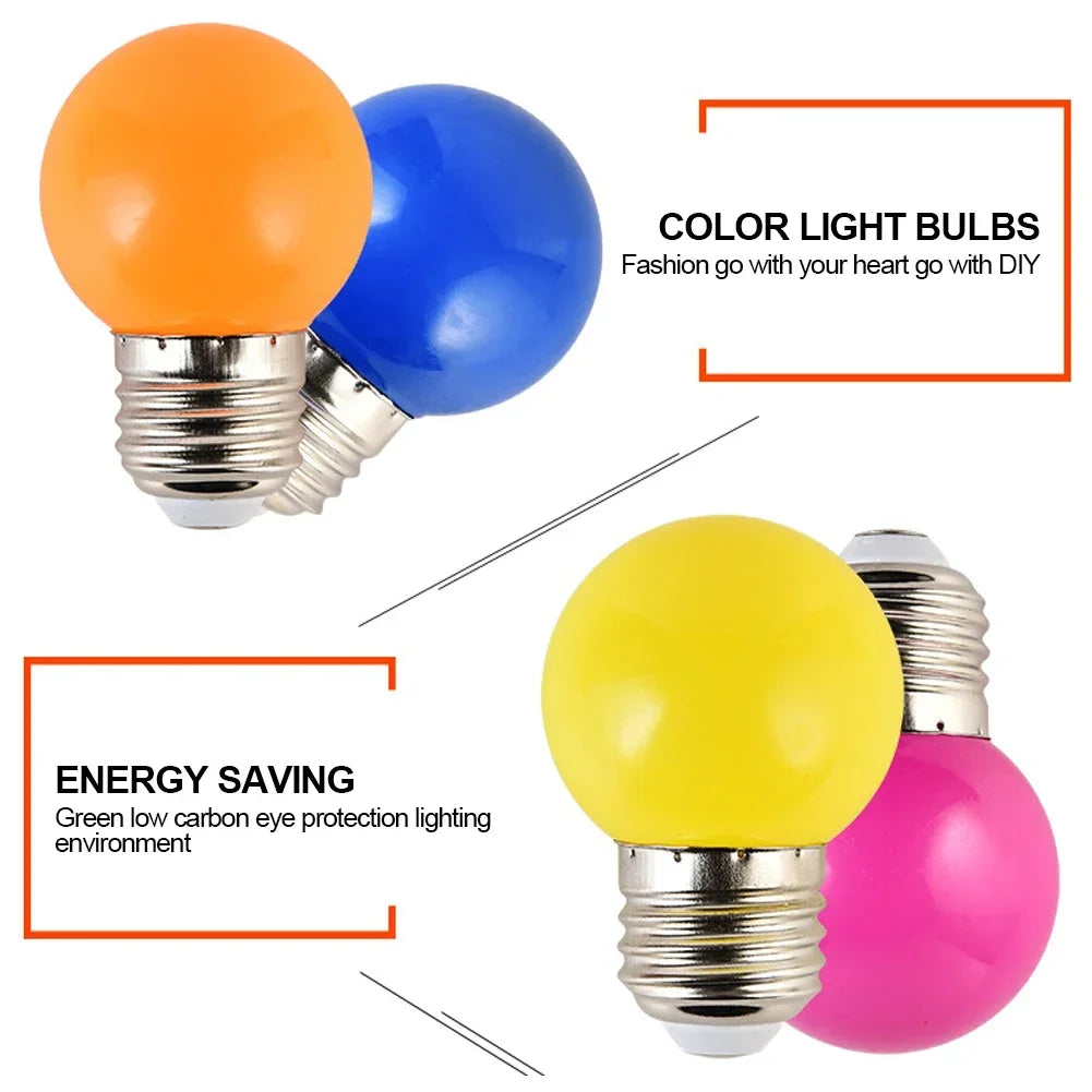 ampoule led rouge jaune blanche globe boule e27 vis bleue moderne chambre décoration noël